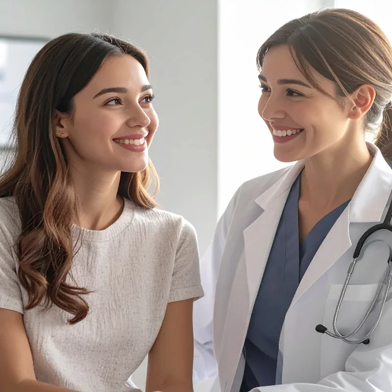 Consultation dermatologique, patient et dermatologue en cabinet moderne